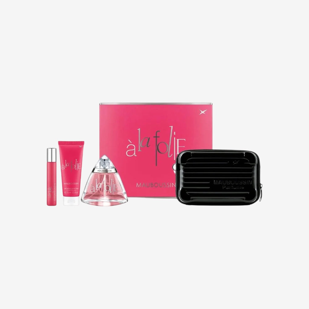 Mauboussin - Prestige Set A La Folie : Eau de Parfum 100ml, Körperlotion 75ml, Reisespray 20ml & Pouch Bag