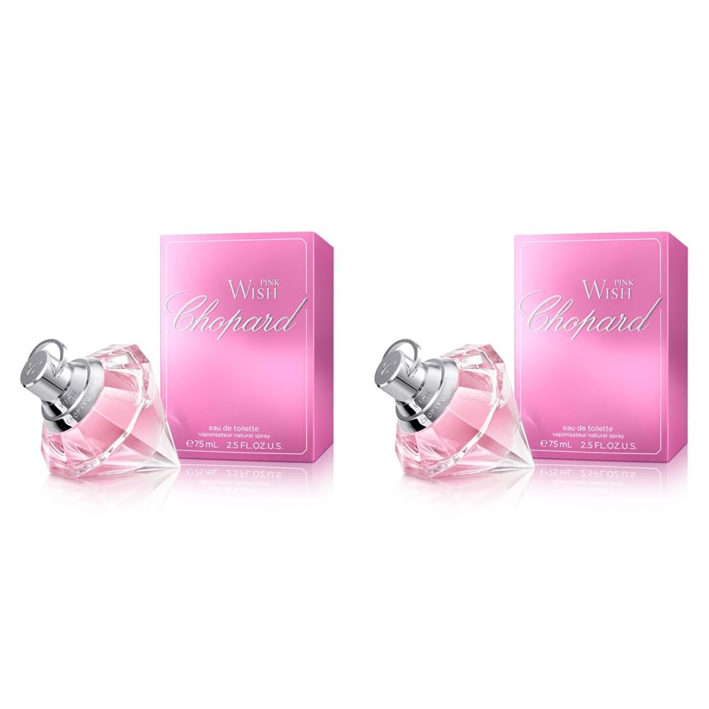 Chopard Pink Wish 75 ml – Eau de Toilette für Frauen – Blumig-fruchtiger Duft – Strahlende Noten von Mandarine, Neroli, Pfirsich, Amber und Sandelholz – Parfum Damen – Transparenter Glasflakon