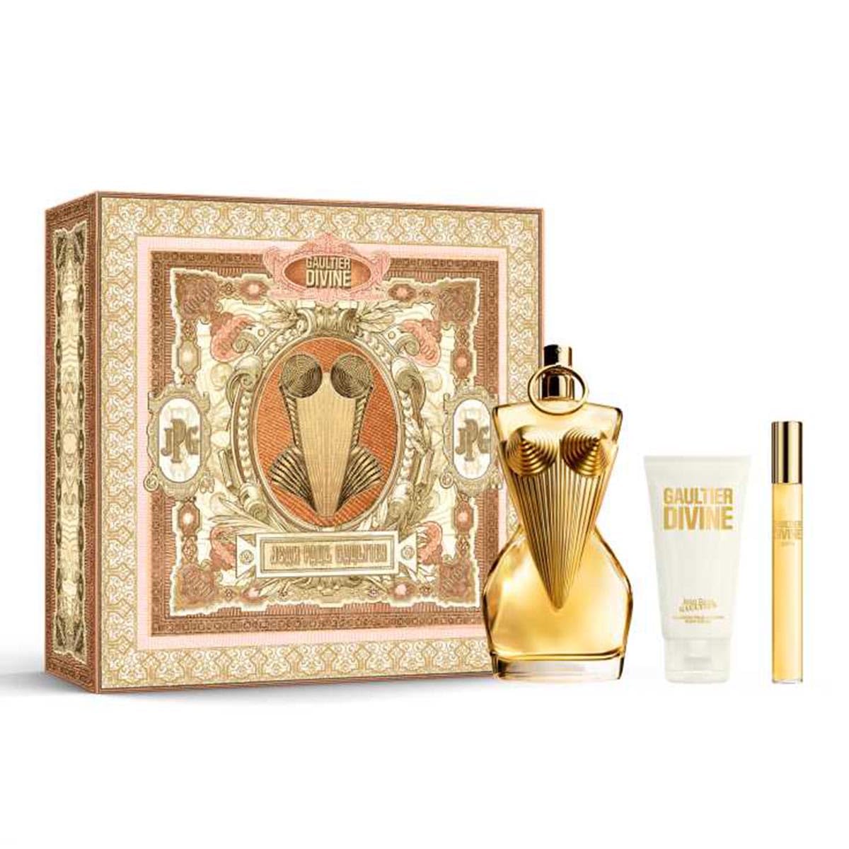 Gaultier Divine by Jean Paul Gaultier für Damen, 3-teiliges Geschenkset, 3,4 Unzen, EDP-Spray, 80 ml, EDP-Spray, 65 ml Body Lotion