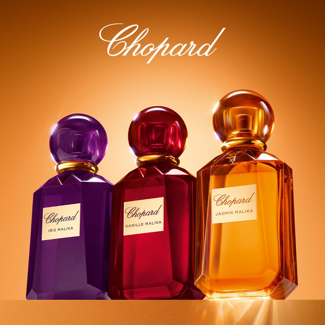 Chopard Jasmin Malika 100 ml – Eau de Parfum für Damen – Blumig-Chypre Duft – Blumige und Lichte Noten von Jasmin, Mandarinen und Patchouli – Orangefarbene Glasflakon