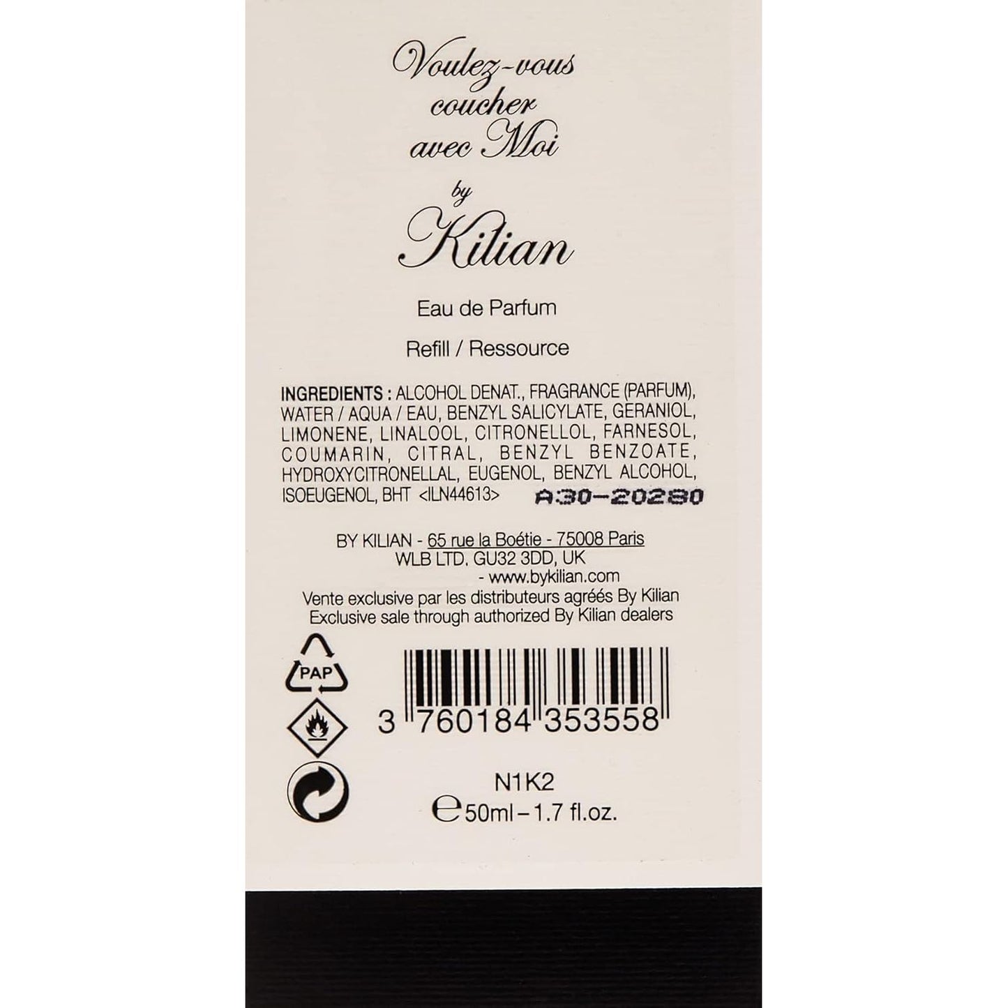 KILIAN Voulez-vouz coucher avec Moi femme/woman Refill Eau de Parfum Spray, 50 milliliters