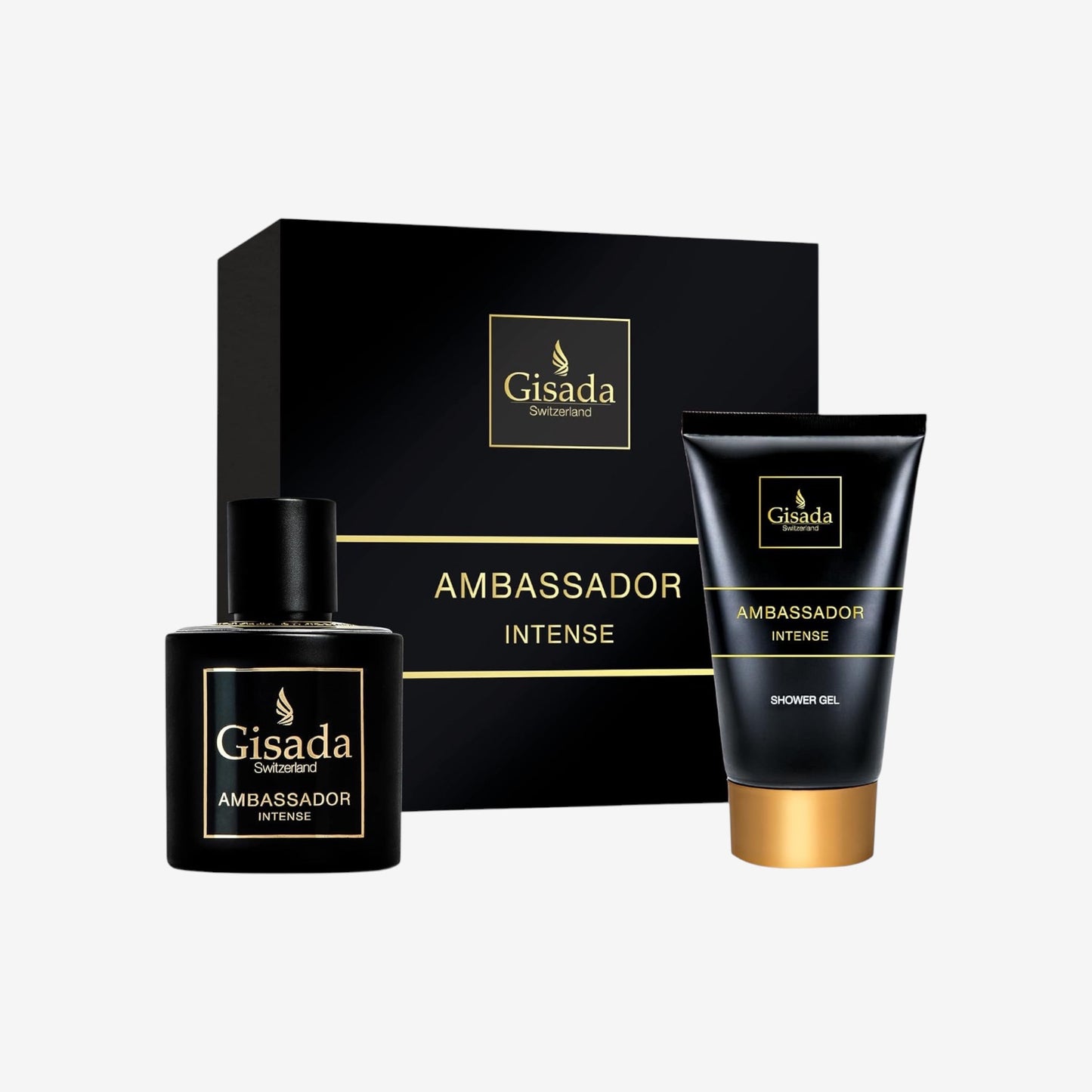 Gisada - Ambassador Intense Set | Geschenkset | Eau de Parfum 50 ml & Duschgel 100 ml | Würziger, frischer Herrenduft