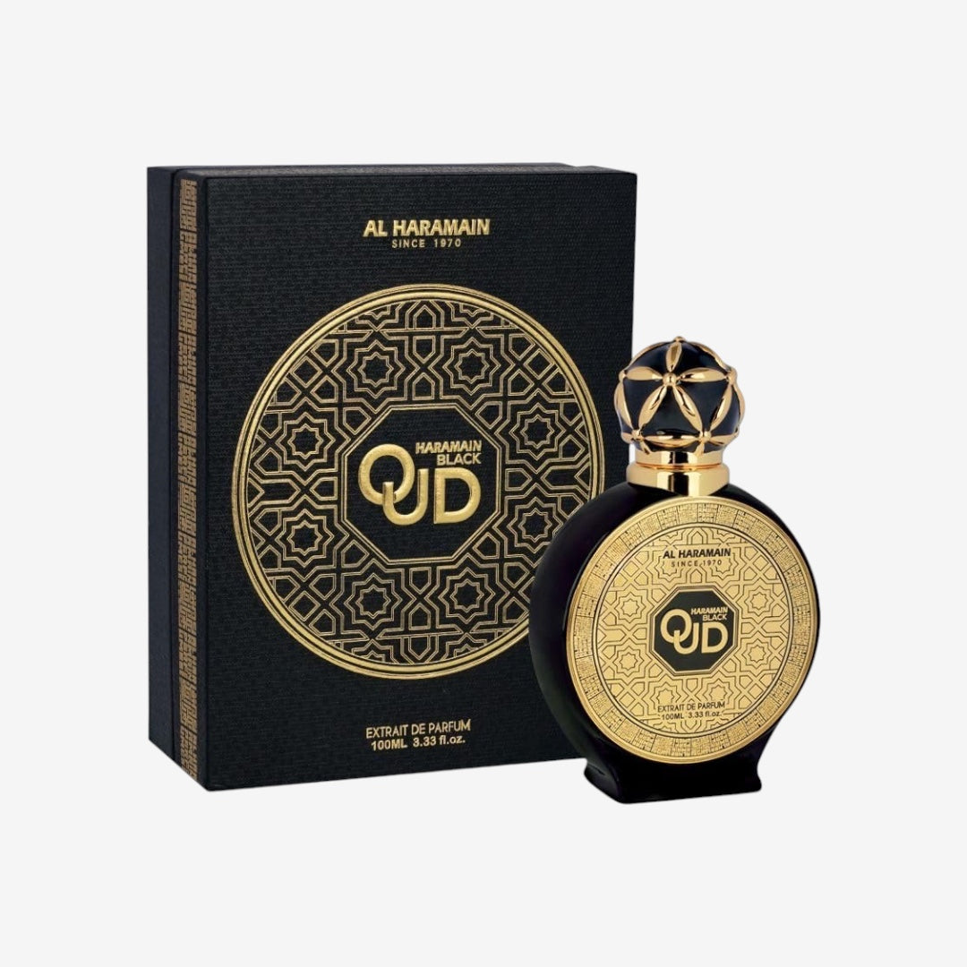Al Haramain Black Oud Eau de Parfum für Damen und Herren, Enigmatischer und Sophisticated Duft mit Cardamom, Amber und Tonka Beans, 100 ml EDP-Spray