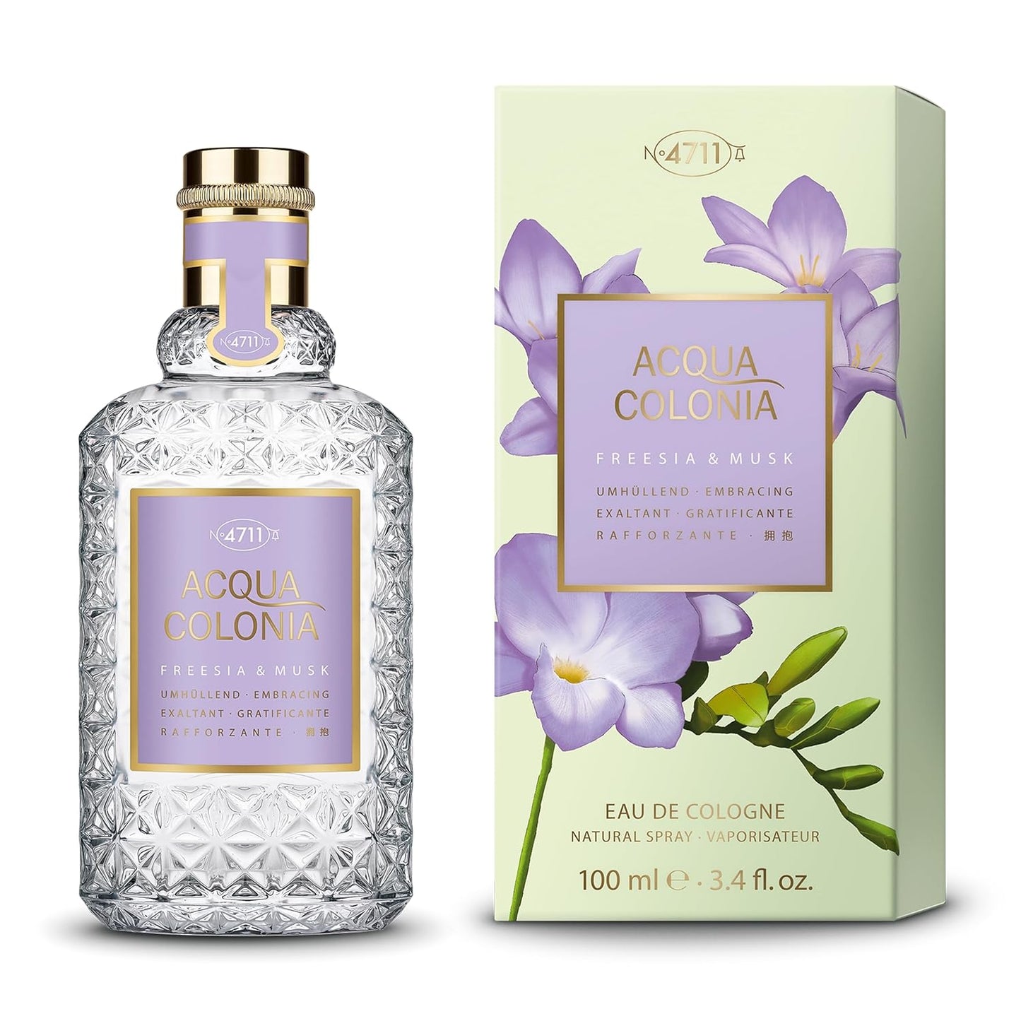 4711 Acqua Colonia® Freesia & Musk | Eau de Cologne - umhüllend - Wellness für die Sinne | 100ml Natural Spray