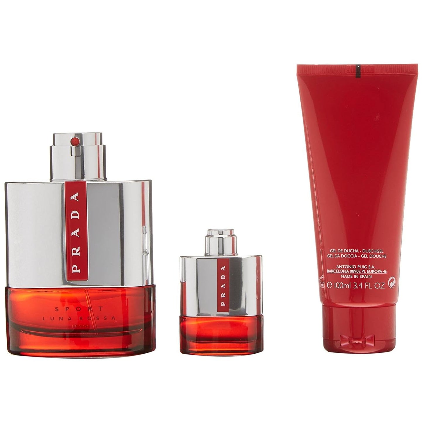 Prada Luna Rossa Sport Set 100ml Eau de Toilette + 100ml Shower Gel + 9ml EDT Miniatur Spray