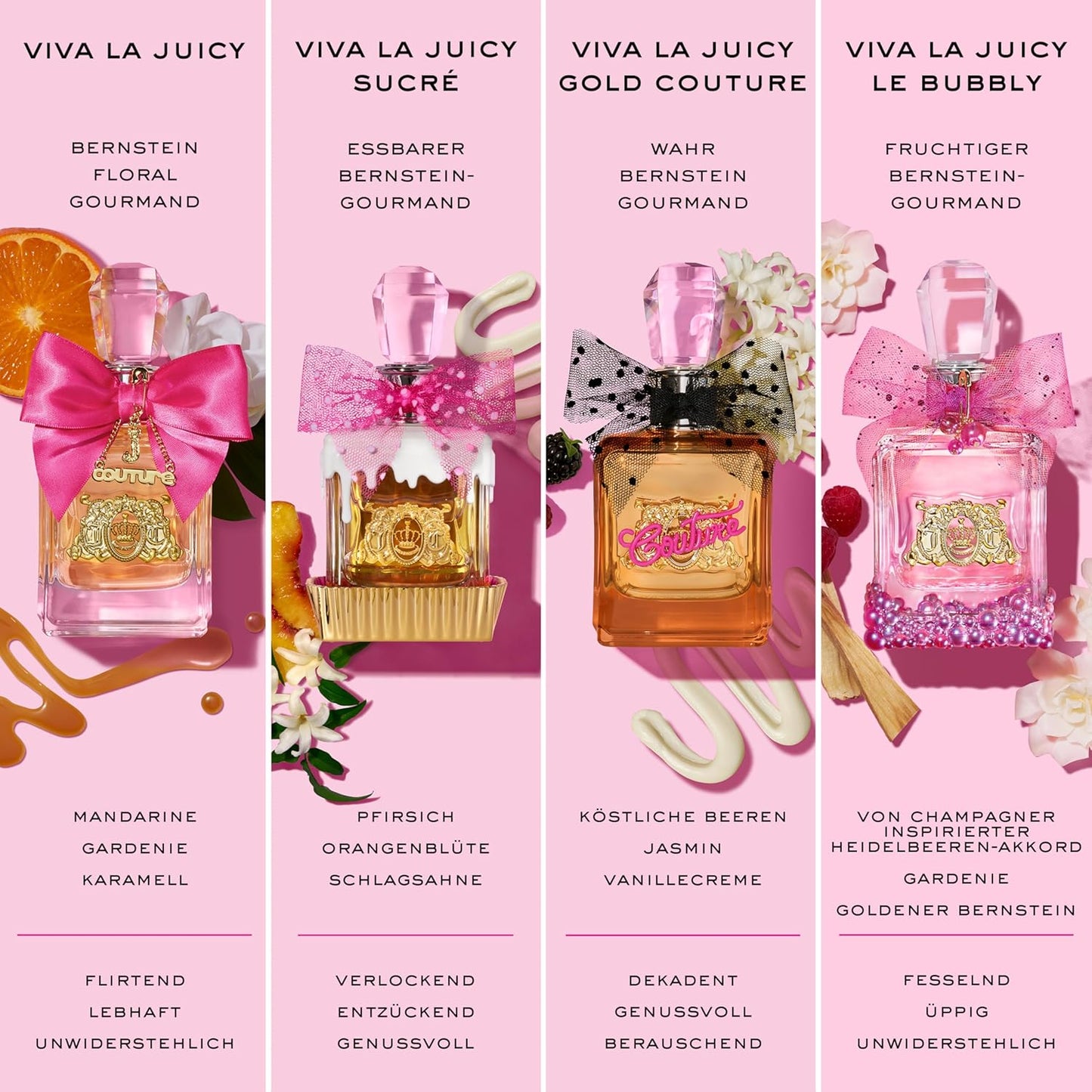 Juicy Couture – Viva La Juicy Sucré 3-teiliges Set, Gourmand-Duft mit süßem Amber, Mandarinen & Vanille, Unwiderstehliches Eau de Parfum für Damen, Langanhaltende Damendüfte für das Viva-Girl