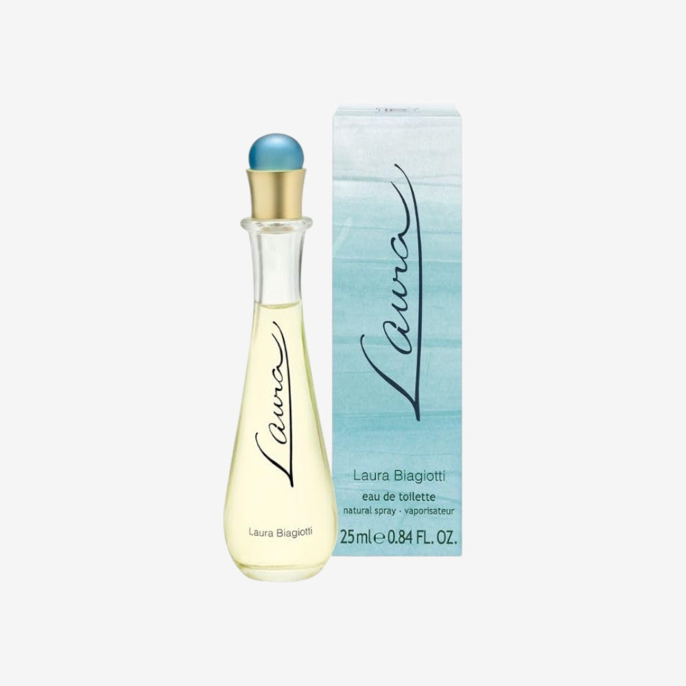 Laura Biagiotti – Laura Eau de Toilette 25 ml – Parfum Damen – Blumig-fruchtige, aquatische Komposition – Frische und zarte Noten – Skulpturaler Flakon in Tropfenform