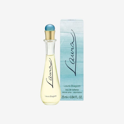 Laura Biagiotti – Laura Eau de Toilette 25 ml – Parfum Damen – Blumig-fruchtige, aquatische Komposition – Frische und zarte Noten – Skulpturaler Flakon in Tropfenform