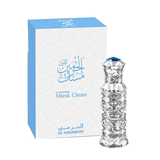 Al Haramain Musk Clean Attar Öl 12 ml | Luxuriöser Vanilleduft | Arabain Uni Parfümöl