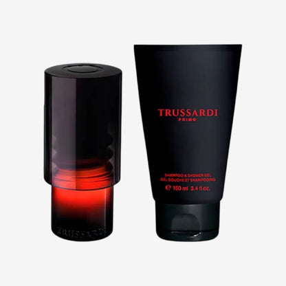 Trussardi Primo – Geschenkbox für Herren: Eau de Parfum 100 ml + Shampoo Shower Gel 100 ml + Kulturbeutel für Herren