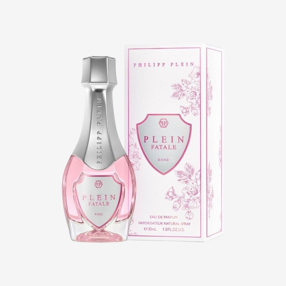 Philipp Plein – Eau de Parfum Plein Fatale Rosé 90 ml – Damenparfüm – holzig-floraler Duft – florale Holznoten – rosaroter Flakon in Form einer Champagnerflasche