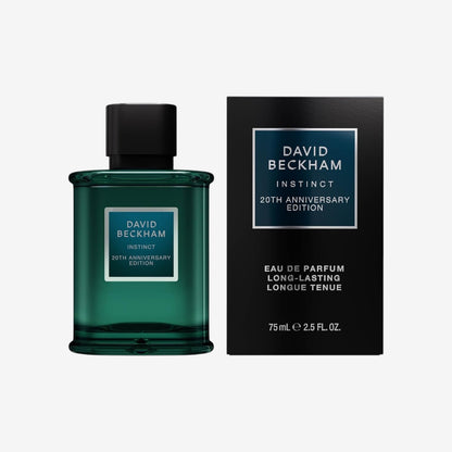 David Beckham Instinct Eau de Parfum für Männer, 20th-Anniversary Edition mit Bergamotte, Apfel-Akkord und Cashmeran, 75 ml