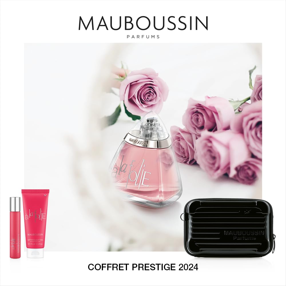 Mauboussin - Prestige Set A La Folie : Eau de Parfum 100ml, Körperlotion 75ml, Reisespray 20ml & Pouch Bag
