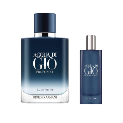 Giorgio Armani Acqua Di Gio Deep Geschenkset für Herren, Eau de Parfum, 100 ml, Reiseduft 15 ml