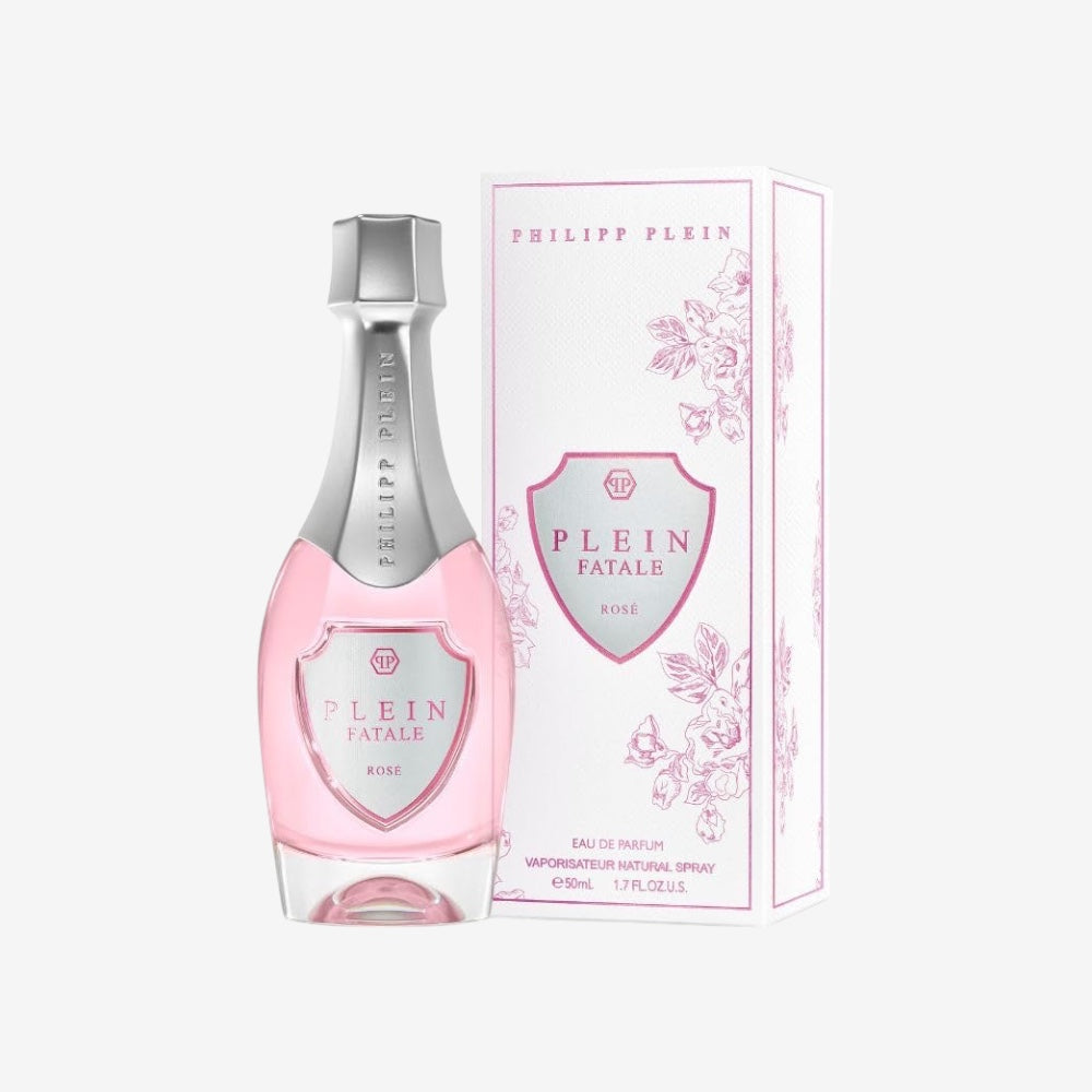 Philipp Plein – Eau de Parfum Plein Fatale Rosé 90 ml – Damenparfüm – holzig-floraler Duft – florale Holznoten – rosaroter Flakon in Form einer Champagnerflasche