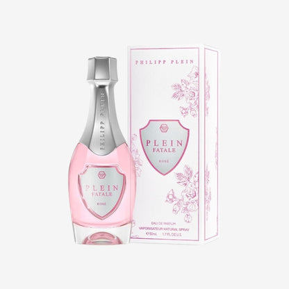 Philipp Plein – Eau de Parfum Plein Fatale Rosé 90 ml – Damenparfüm – holzig-floraler Duft – florale Holznoten – rosaroter Flakon in Form einer Champagnerflasche