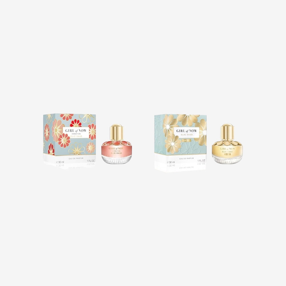 Elie Saab Ladies Gift Set - Girl of Now 30ml + Girl of Now Forever 30ml - Floral, Gourmande and Fruity Eau de Parfums - Positive Energy and Radiant Feminity