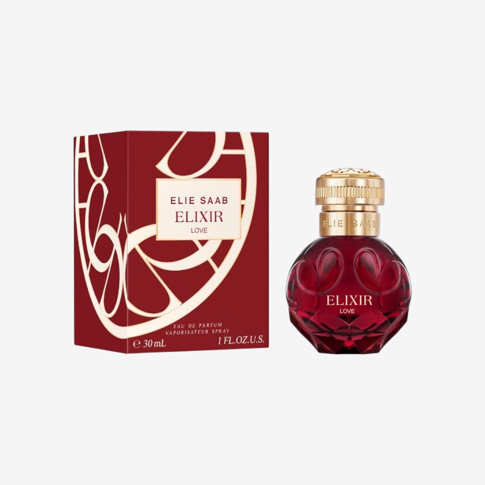Elie Saab Elixir Love 100 ml – Eau de Parfum 100 – Frauen Parfüm – Fruchtig-floraler Chypre-Duft – Florale und Fruchtige Noten – Roter, Juwelenförmiger Glasflakon