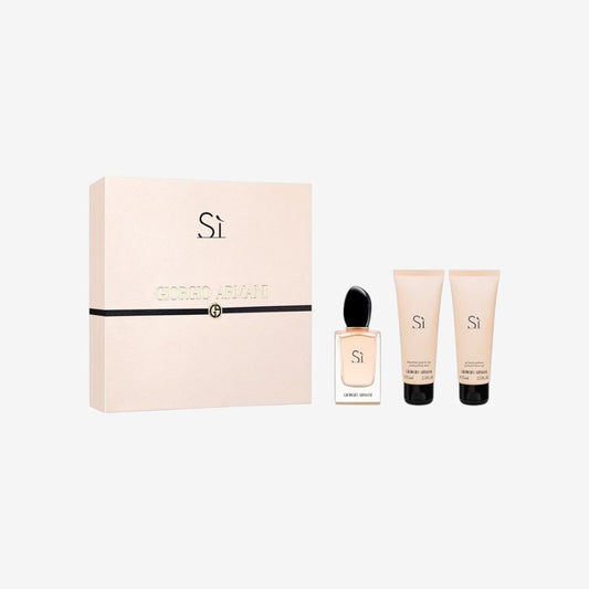 Giorgio Armani Si Set, 50 ml Eau de Parfum + 75 ml Bodylotion + 75 ml Duschgel