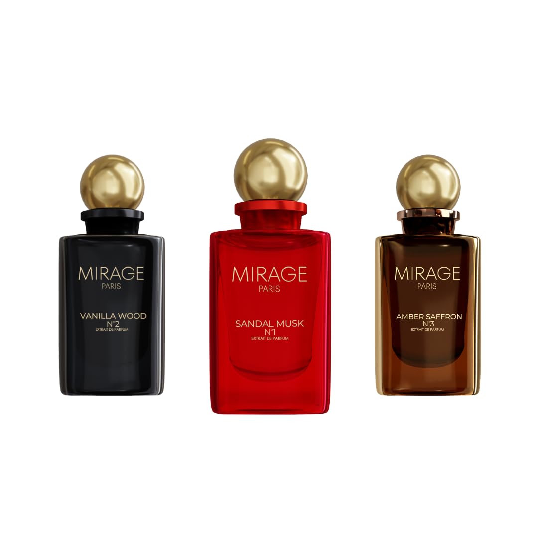 Signature Set – 3× Extrait de Parfum Unisex (je 50 ml, 30% Duftöl), mit Pheromonen, 2+1 GRATIS Aktion, Sandal Musk No.1 · Vanilla Wood No.2 · Amber Saffron No.3