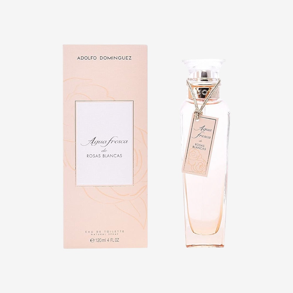 Adolfo Dominguez Agua Fresca de Rosas Blancas Agua de Tocador Vaporizador, 120 Ml