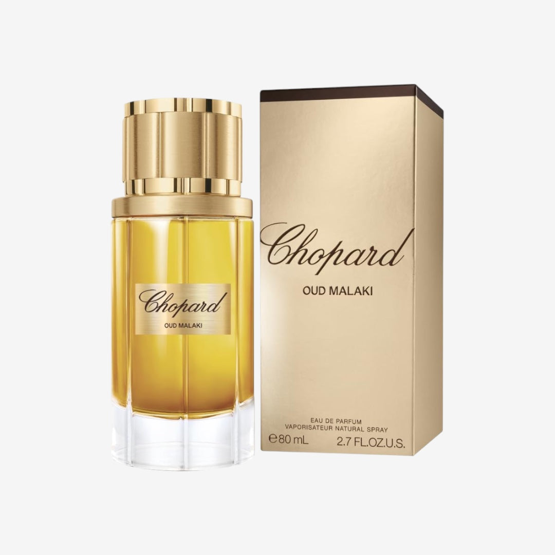 Chopard Oud Malaki 80 ml – Eau de Parfum für Männer – Holziges Amber Duft – Sinnliche Noten von Oud Holz, Lavendel, Tabak und Gewürzen – Transparenter Glasflakon