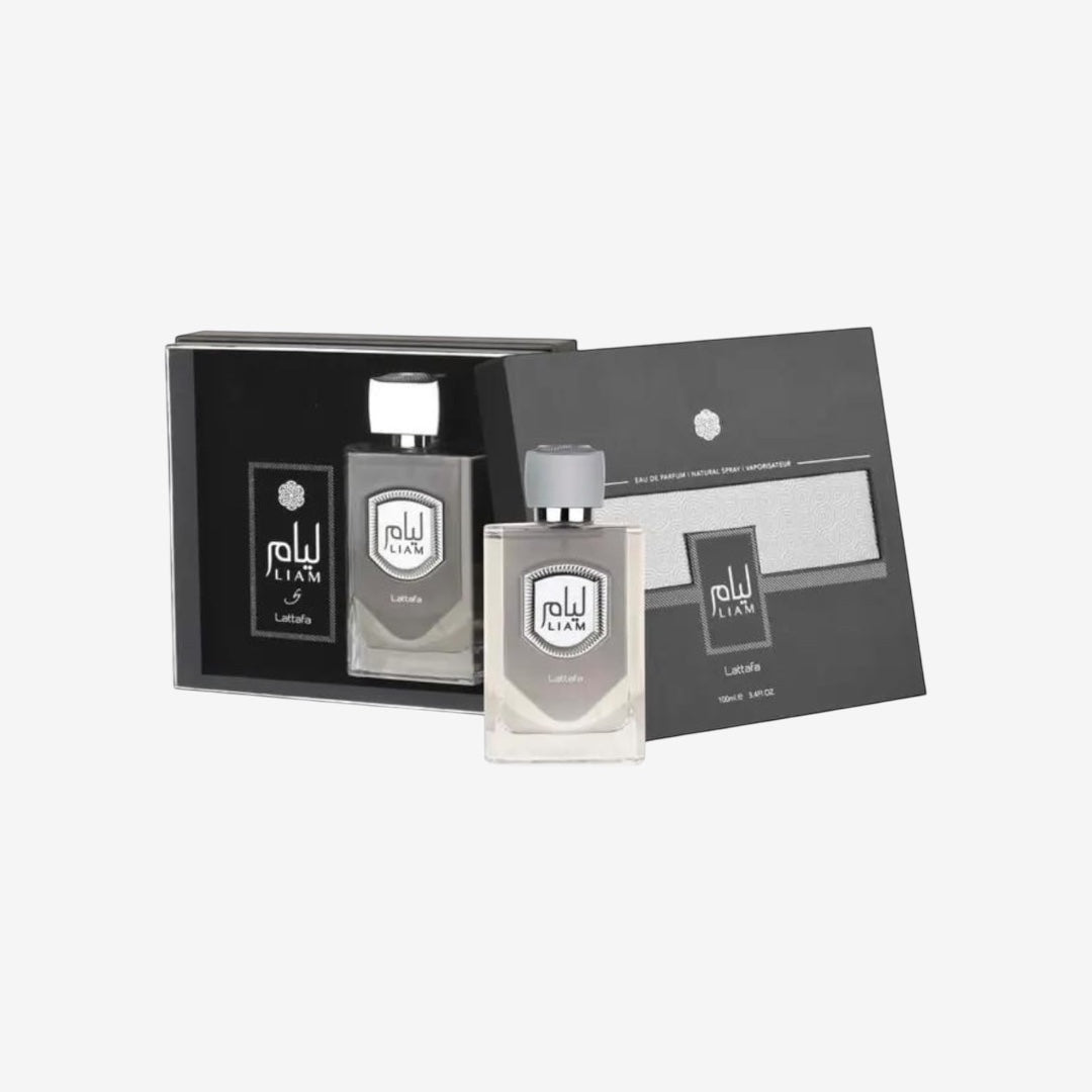 Lattafa Liam Grey Eau de Parfum Spray, Unisex, 96,4 g/100 ml