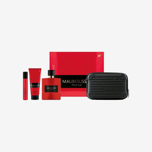 Mauboussin - Prestige Set Pour Lui In Red : Eau de Parfum 100ml, Duschgel 75ml, Reisespray 20ml & Pouch Bag