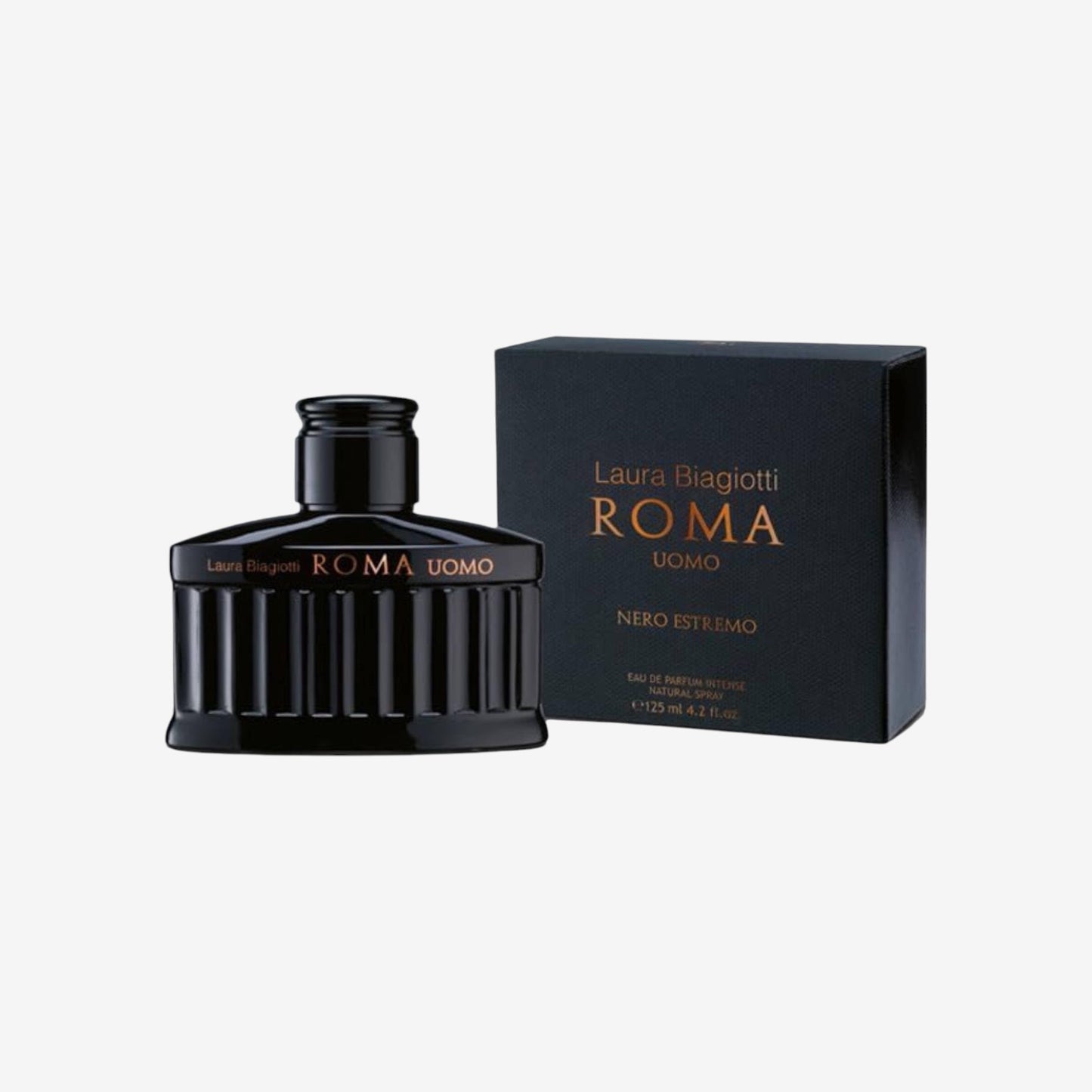 Laura Biagiotti Roma Uomo Nero Extreme Eau De Parfum 125 ml mit Shower Gel 100 ml, Geschenkbox Parfüm für ihn