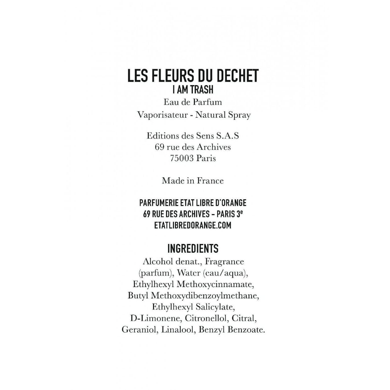 Etat Libre D’Orange I'am Trash - Les Fleurs du Dechet Eau De Parfum 50 ml (unisex)