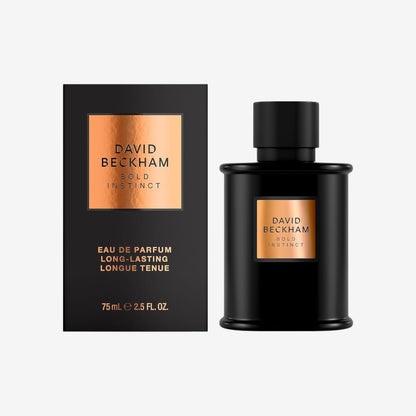 David Beckham Bold Instinct Eau de Parfum für Herren, holziger aromatischer Duft, anspruchsvoller Duft, außergewöhnliche mattschwarze Flasche, 75 ml