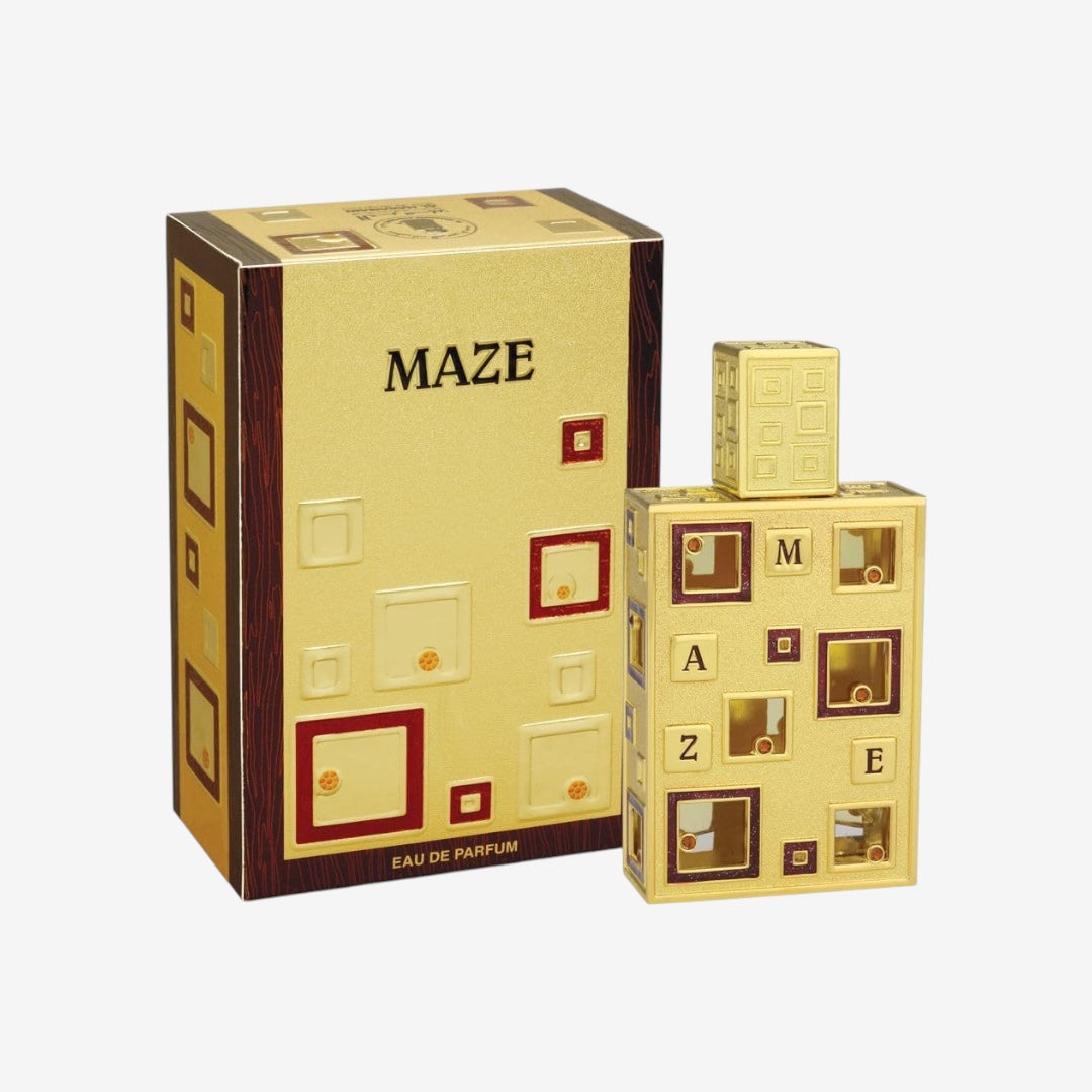 Al Haramain Maze Eau de Parfum 50 ml | Luxuriöses langanhaltendes Parfüm für Damen & Herren | Uni-Duft mit blumigen, holzigen und würzigen Noten | Arabisches Premium-Parfum mit Bergamotte & Rose