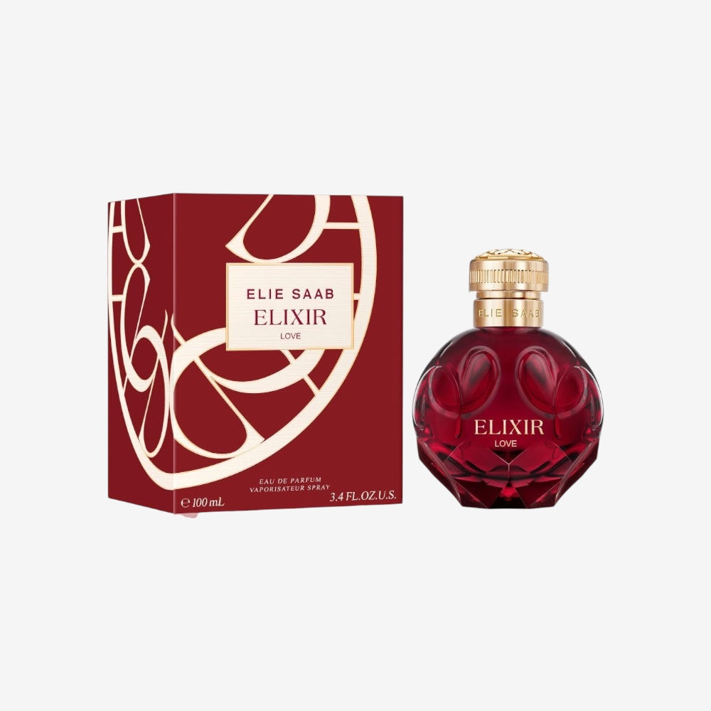 Elie Saab Elixir Love 100 ml – Eau de Parfum 100 – Frauen Parfüm – Fruchtig-floraler Chypre-Duft – Florale und Fruchtige Noten – Roter, Juwelenförmiger Glasflakon