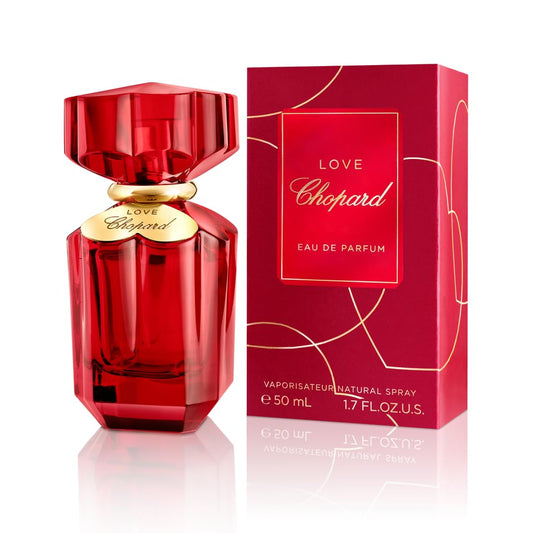 Chopard Love 50 ml – Eau de Parfum für Frauen – Würziger Blumenduft – Prächtige Noten von sechs ausgewählten Rosen, Jasmin, Mandarine und Patchouli – Parfum Damen – Roter Glasflakon