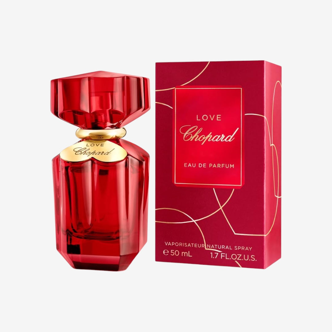 Chopard Love 50 ml – Eau de Parfum für Frauen – Würziger Blumenduft – Prächtige Noten von sechs ausgewählten Rosen, Jasmin, Mandarine und Patchouli – Parfum Damen – Roter Glasflakon