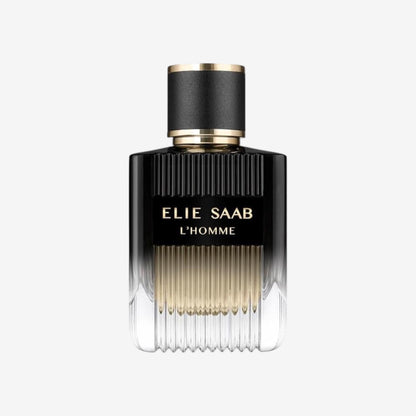 Elie Saab L'Homme 100ml - Eau de Parfum for Men - Woody Vetiver Fragrance - Refined Notes of Bergamot, Cedarwood, Vetiver, Patchouli and Myrrh - Black Gradient Varnished Glass Bottle