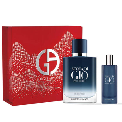 Giorgio Armani Acqua Di Gio Deep Geschenkset für Herren, Eau de Parfum, 100 ml, Reiseduft 15 ml