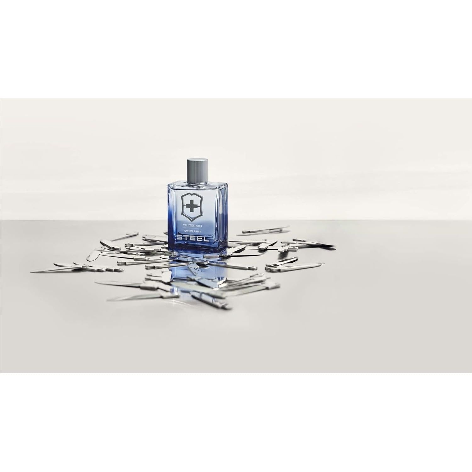 Victorinox Swiss Army Steel Eau de Toilette für Männer, Parfüm mit Zedernholz und Lavendel, Aquatisch und holziger Duft, 100 ml