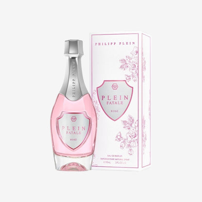 Philipp Plein – Eau de Parfum Plein Fatale Rosé 90 ml – Damenparfüm – holzig-floraler Duft – florale Holznoten – rosaroter Flakon in Form einer Champagnerflasche