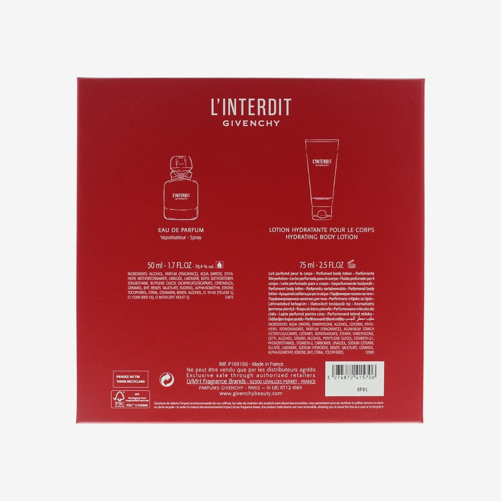 Givenchy L'interdit Set (L'Interdit Eau de Parfum,50ml+Body lotion L'Interdit,75ml), 125 ml