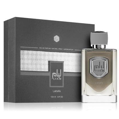 Lattafa Liam Grey Eau de Parfum Spray, Unisex, 96,4 g/100 ml