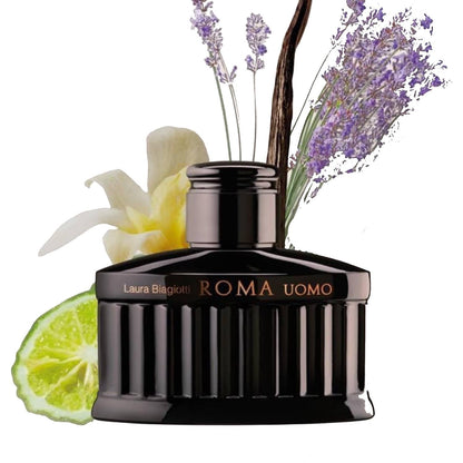 Laura Biagiotti Roma Uomo Nero Extreme Eau De Parfum 125 ml mit Shower Gel 100 ml, Geschenkbox Parfüm für ihn