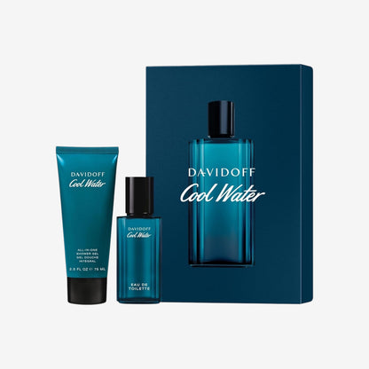 Davidoff Herren 2-teiliges Cool Water EAU de Toilette Festliches Geschenkset mit EAU de Toilette 40ml und Duschgel 75ml