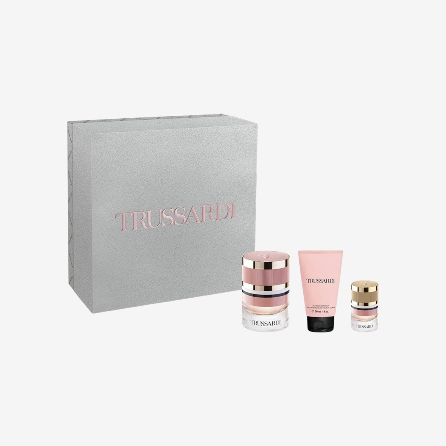 Trussardi Geschenkbox für Damen, Eau De Parfum Spray 30 ml + Duft Travel Size Eau De Parfum 7 ml und Körpercreme 30 ml