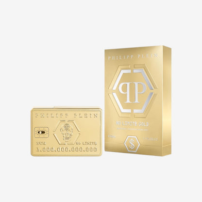 Philipp Plein – Eau de Parfum No Limits Gold 50 ml – Herrenparfüm – Holz- und Ambernoten – Ein kühner und opulenter Duft – Holziger Amber – Goldlackierter Glasflakon