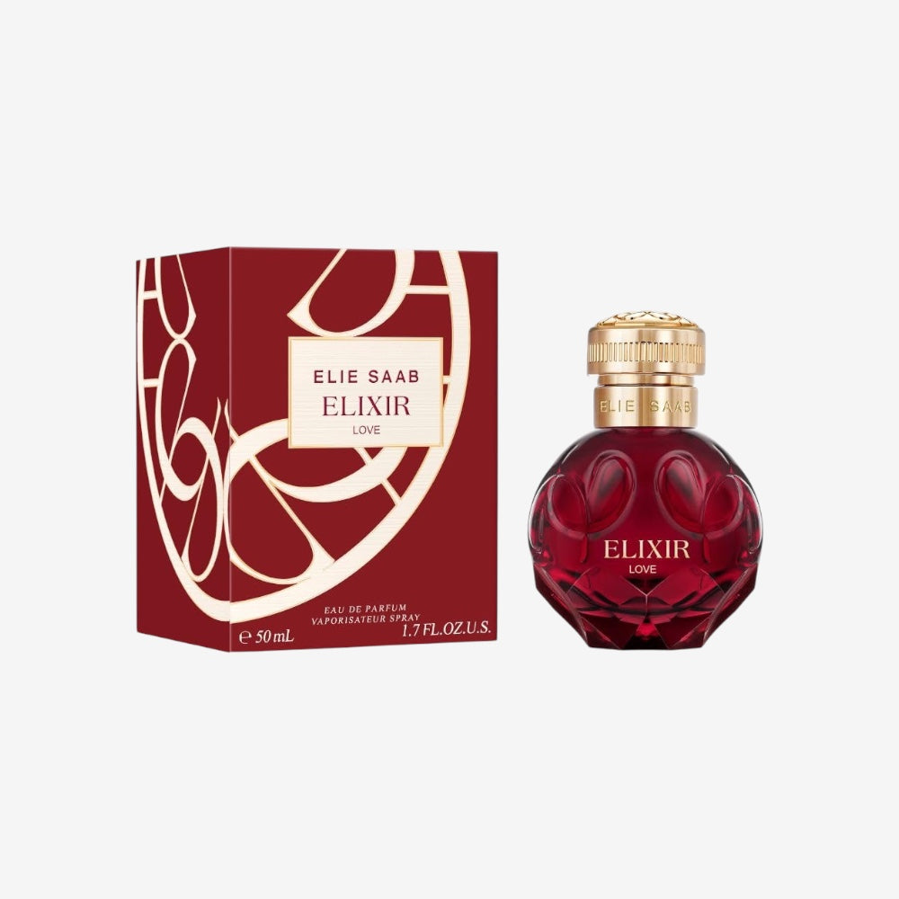Elie Saab Elixir Love 100 ml – Eau de Parfum 100 – Frauen Parfüm – Fruchtig-floraler Chypre-Duft – Florale und Fruchtige Noten – Roter, Juwelenförmiger Glasflakon