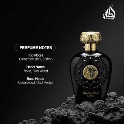 Lattafa Halal Attar Opulent Oud Musk Blue Black White Eau de Parfum, Zerstäuber, 100 ml (Parfum,100ml(1erPack))