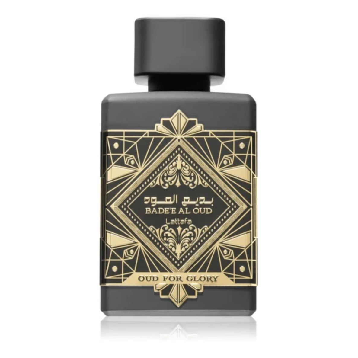Lattafa Badee Al Oud - Oud for Glory EDP 100 ml, Unisex-Arabisches Parfüm mit langer Haltbarkeit, inklusive nachfüllbarem Zerstäuber 5 ml, Duft mit Oud-Holz, Muskatnuss, Safran und Patschuli (Oud for