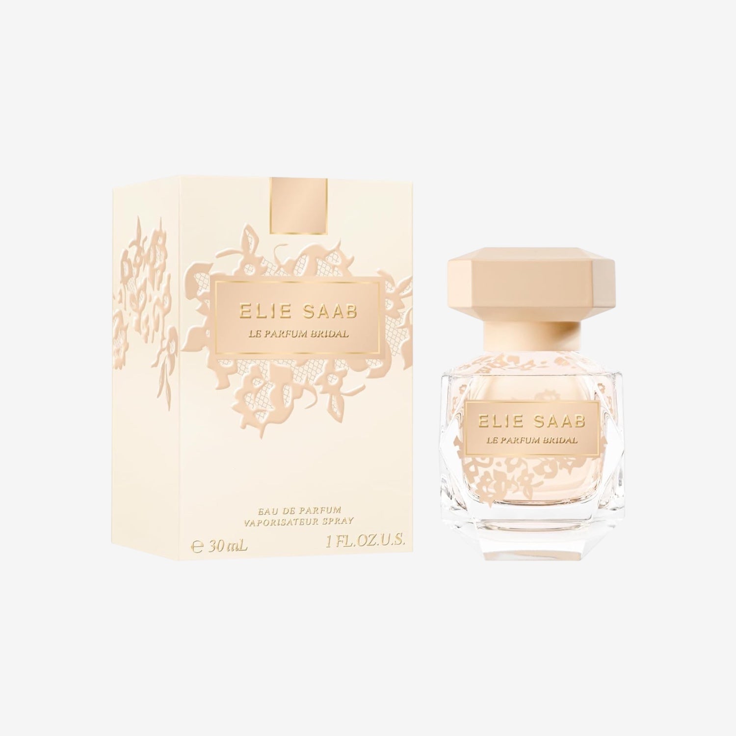 Elie Saab Le Parfum Bridal 30 ml – Eau de Parfum 30 – Frauen Parfüm – Florale Moschusnoten – Beiger Glasflakon