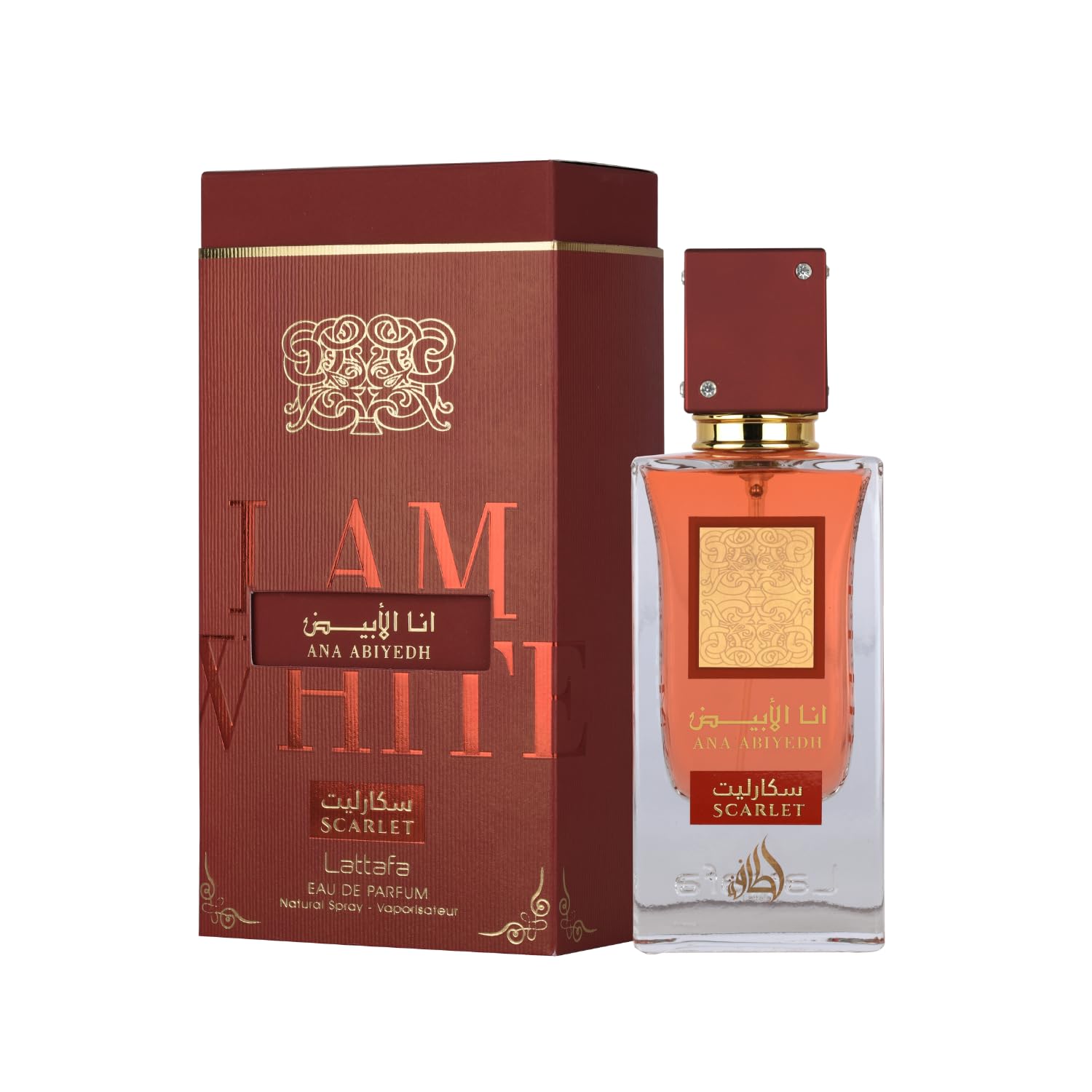 Ana Abiyedh Scarlet Eau de Parfum, Luxuriöses Orientalisches Parfüm, Rote Elegante Flasche, 60 ml